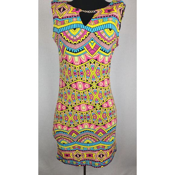 HAANI  dress size s chain 60s and 70s vibe festival colorful fun - Picture 1 of 8